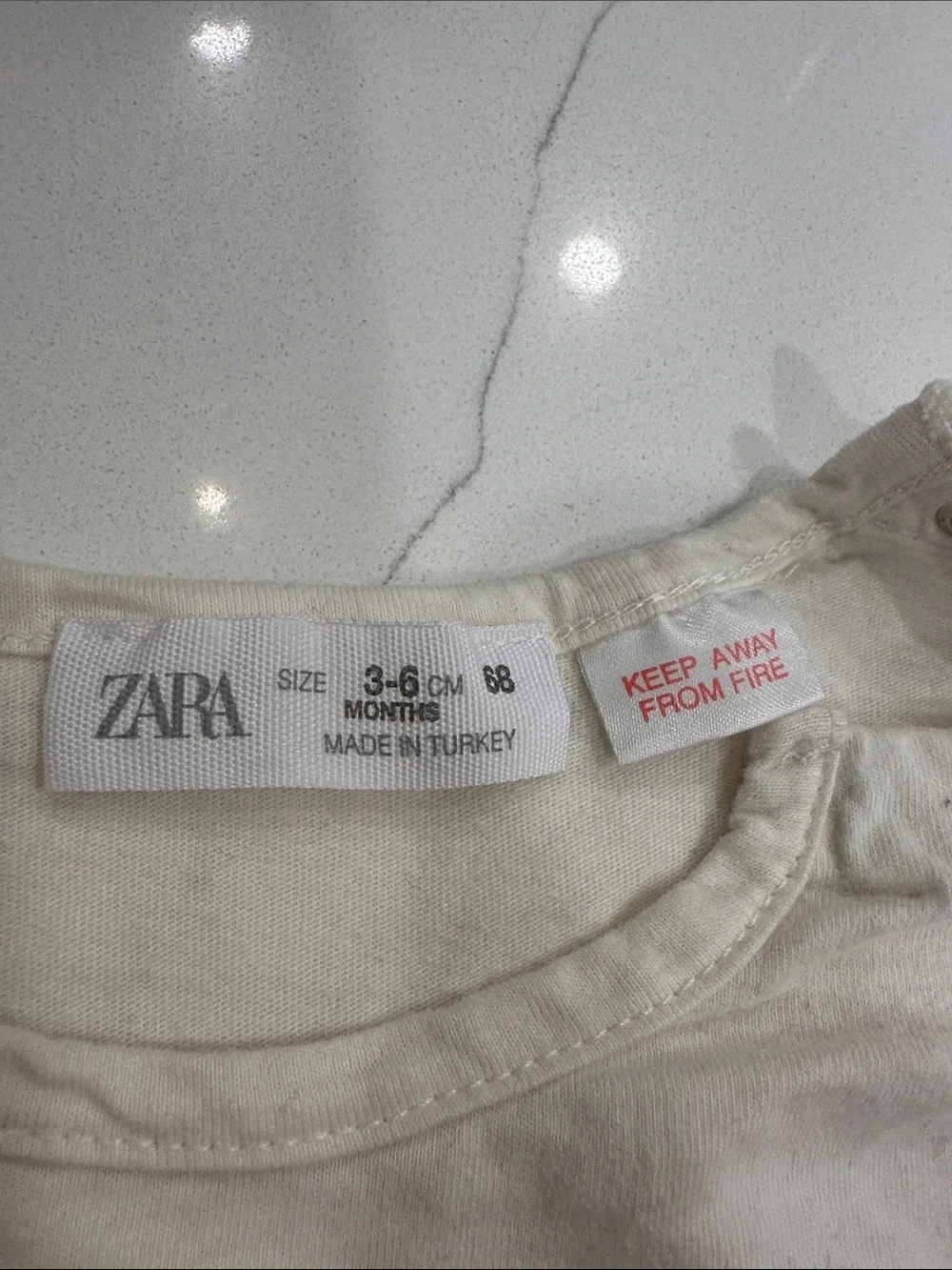Zara Cream Tee with Mustard, Brown and Black Fruit Appliqués